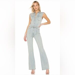 Current/Elliot Zenith Light Wash Sleeveless Denim Jumpsuit